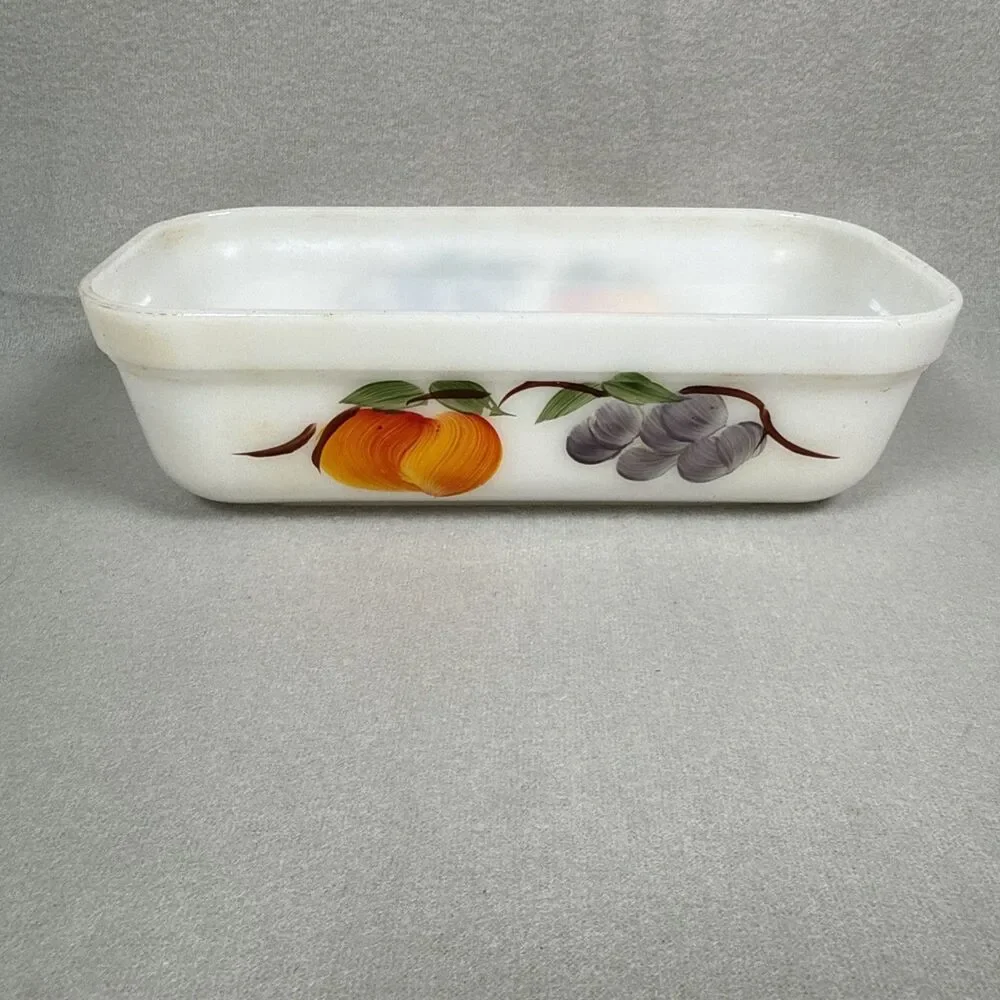 VINTAGE ANCHOR HOCKING FIRE KING GAY FAD FRUIT LOAF PAN 8